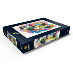 Darstellung des Puzzle Motivs Jack Russell mit Brille - Puzzleteile: 500