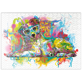 Darstellung des Puzzle Motivs Neugieriger Welpe - Puzzleteile: 200