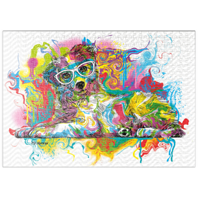 Darstellung des Puzzle Motivs Neugieriger Welpe - Puzzleteile: 500