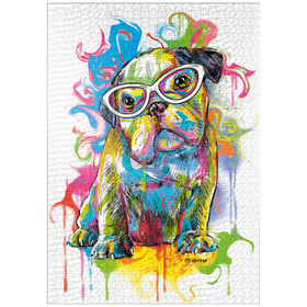 Darstellung des Puzzle-Motivs Bulldoggen-Spaß – Puzzleteile: 1000