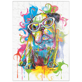 Darstellung des Puzzle Motivs Bulldoggen-Spaß - Puzzleteile: 100