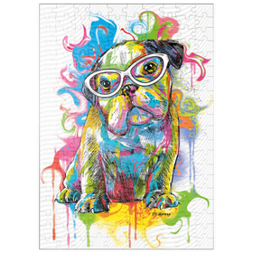 Darstellung des Puzzle-Motivs Bulldoggen-Spaß – Puzzleteile: 200