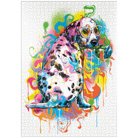 Darstellung des Puzzle Motivs Dalmatiner mit Rose - Puzzleteile: 1000