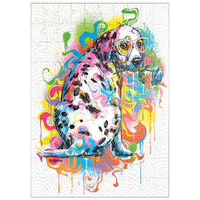 Darstellung des Puzzle Motivs Dalmatiner mit Rose - Puzzleteile: 100