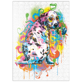 Darstellung des Puzzle Motivs Dalmatiner mit Rose - Puzzleteile: 200