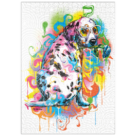 Darstellung des Puzzle Motivs Dalmatiner mit Rose - Puzzleteile: 500