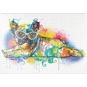 Darstellung des Puzzle Motivs Faule Frenchie - Puzzleteile: 1000