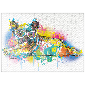 Darstellung des Puzzle Motivs Faule Frenchie - Puzzleteile: 200