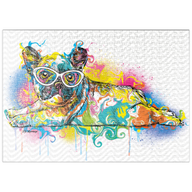 Darstellung des Puzzle Motivs Faule Frenchie - Puzzleteile: 500