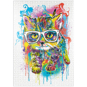 Darstellung des Puzzle Motivs Kätzchen Weiche Augen - Puzzleteile: 1000