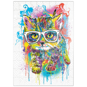 Darstellung des Puzzle Motivs Kätzchen Weiche Augen - Puzzleteile: 100
