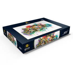 Darstellung des Puzzle Motivs Faule Katze - Puzzleteile: 1000