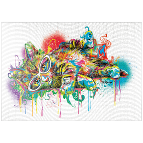Darstellung des Puzzle-Motivs Faule Katze – Puzzleteile: 1000