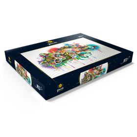 Darstellung des Puzzle Motivs Faule Katze - Puzzleteile: 100