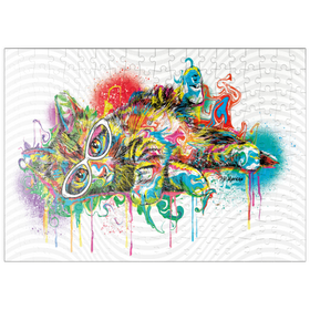 Darstellung des Puzzle Motivs Faule Katze - Puzzleteile: 200