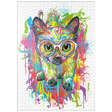 puzzleplate Kitten with Glasses 500 Puzzle