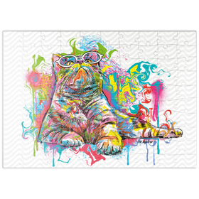 Darstellung des Puzzle Motivs Kätzchen schaut weg - Puzzleteile: 100