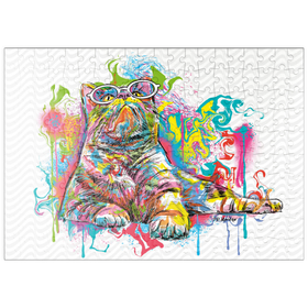 Darstellung des Puzzle Motivs Kätzchen schaut weg - Puzzleteile: 200