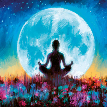 Yoga Moon 100 Puzzle 3D Modell