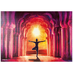 Darstellung des Puzzle-Motivs Yoga-Sonnenaufgang – Puzzleteile: 1000