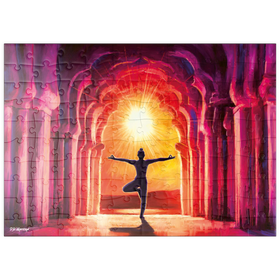 Darstellung des Puzzle Motivs Yoga-Sonnenaufgang - Puzzleteile: 100