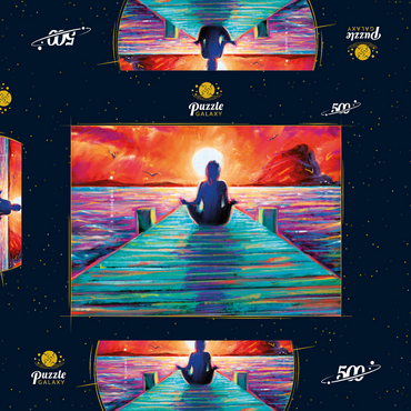 Yoga on the Dock 500 Puzzle Schachtel 3D Modell