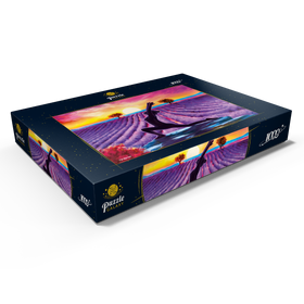 Darstellung des Puzzle Motivs Yoga bei den Blumen - Puzzleteile: 1000