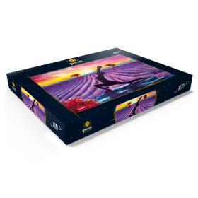 Darstellung des Puzzle Motivs Yoga bei den Blumen - Puzzleteile: 100