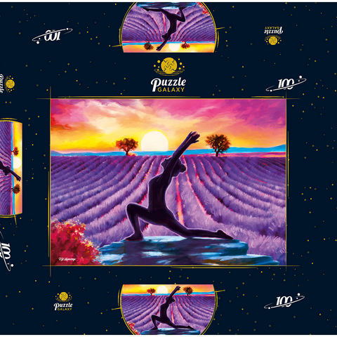Yoga by the Flowers 100 Puzzle Schachtel 3D Modell