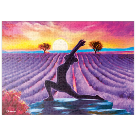 Darstellung des Puzzle Motivs Yoga bei den Blumen - Puzzleteile: 500