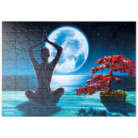 Darstellung des Puzzle Motivs Yoga mit dem Ozean - Puzzleteile: 100