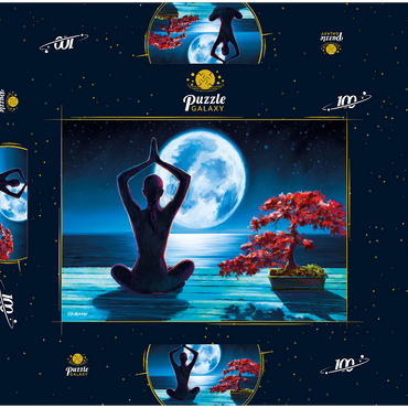 Yoga with the Ocean 100 Puzzle Schachtel 3D Modell