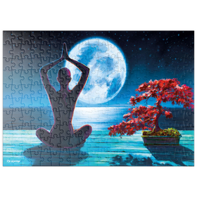 Darstellung des Puzzle-Motivs Yoga mit dem Ozean – Puzzleteile: 200