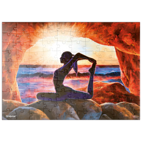 Darstellung des Puzzle Motivs Yoga on the Rocks - Puzzleteile: 100