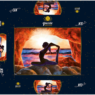 Yoga on the Rocks 100 Puzzle Schachtel 3D Modell