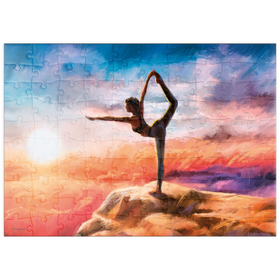 Darstellung des Puzzle Motivs Berg-Yoga - Puzzleteile: 100