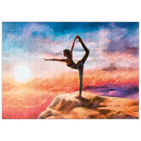 Darstellung des Puzzle-Motivs Berg-Yoga – Puzzleteile: 200