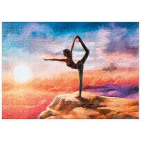 Darstellung des Puzzle-Motivs Berg-Yoga – Puzzleteile: 500