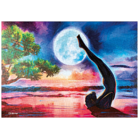 Darstellung des Puzzle Motivs Yoga am Strand - Puzzleteile: 1000