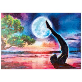 Darstellung des Puzzle Motivs Yoga am Strand - Puzzleteile: 200