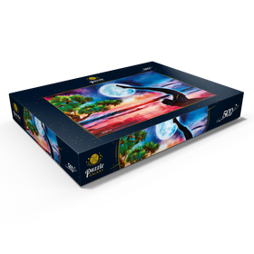 Darstellung des Puzzle Motivs Yoga am Strand - Puzzleteile: 500