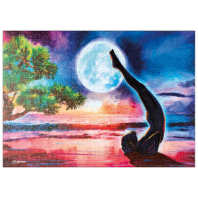 Darstellung des Puzzle Motivs Yoga am Strand - Puzzleteile: 500