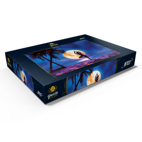 Darstellung des Puzzle Motivs Yoga mit Palmen - Puzzleteile: 1000