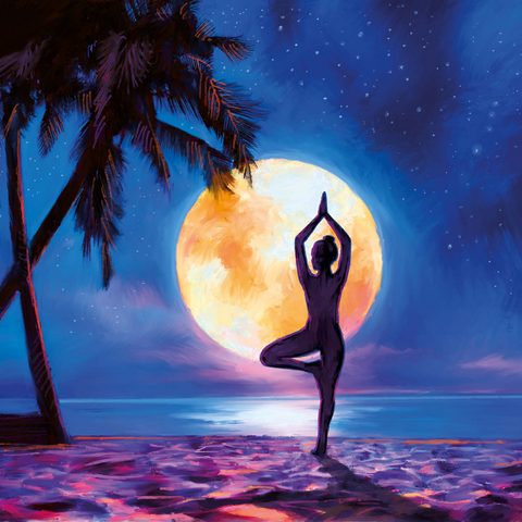 Yoga with Palm Trees 1000 Puzzle 3D Modell