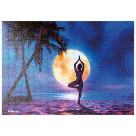 Darstellung des Puzzle-Motivs Yoga mit Palmen – Puzzleteile: 200