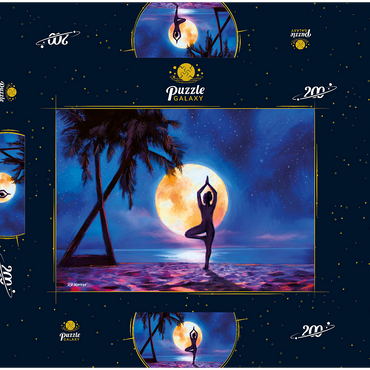Yoga with Palm Trees 200 Puzzle Schachtel 3D Modell