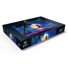 Darstellung des Puzzle Motivs Yoga mit Palmen - Puzzleteile: 500