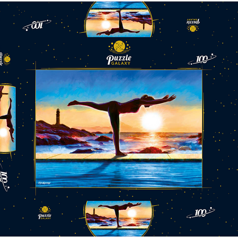 Yoga by the Water 100 Puzzle Schachtel 3D Modell