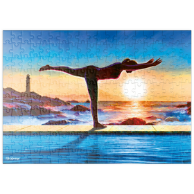 Darstellung des Puzzle-Motivs Yoga am Wasser – Puzzleteile: 200