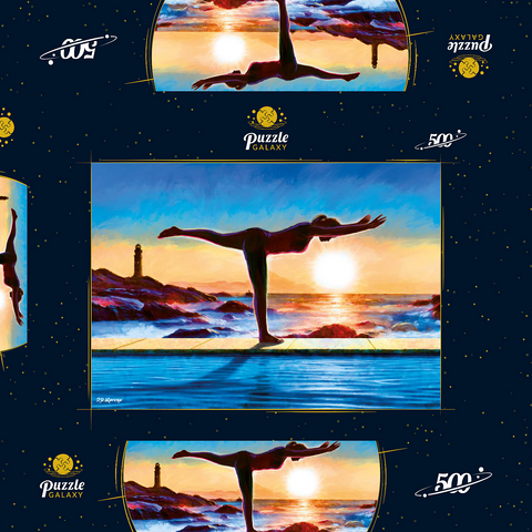 Yoga by the Water 500 Puzzle Schachtel 3D Modell